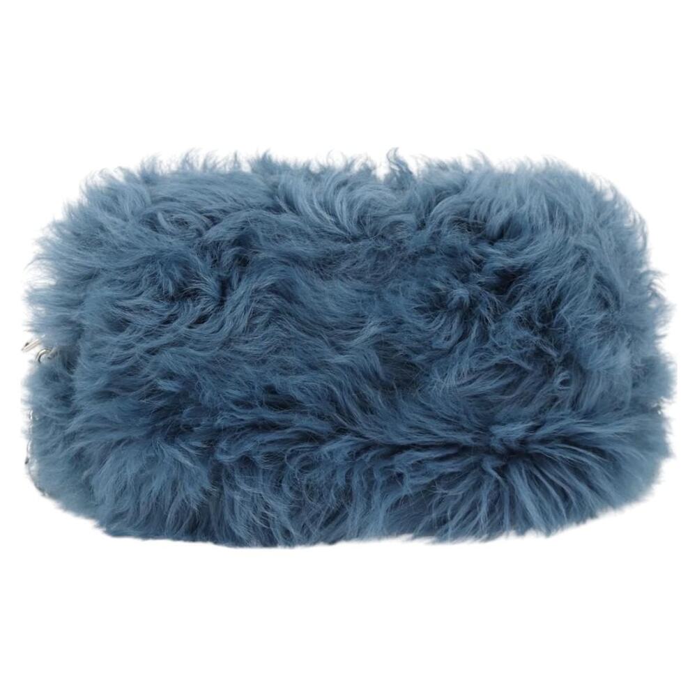 Miu Miu Fur Chain Shoulder Bag Blue